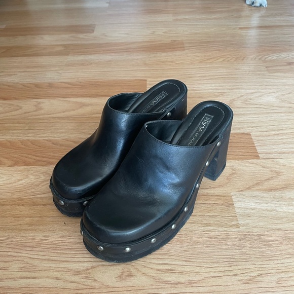 Prima Royale Black Studded Leather Mules - Picture 2 of 4